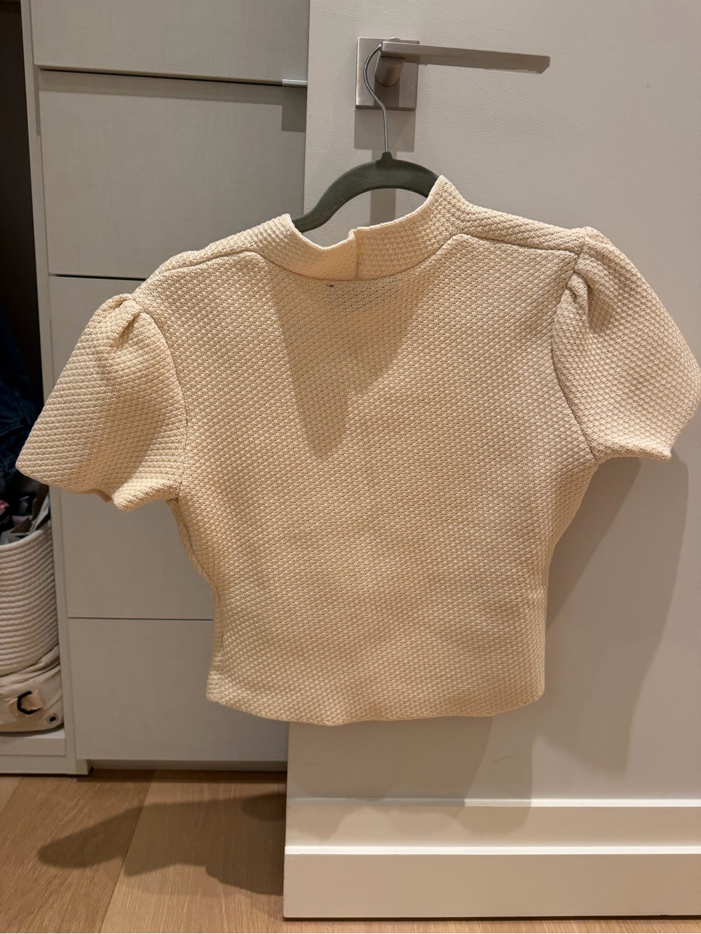Zara Cream Textured Button-Front Top - Picture 2 of 3